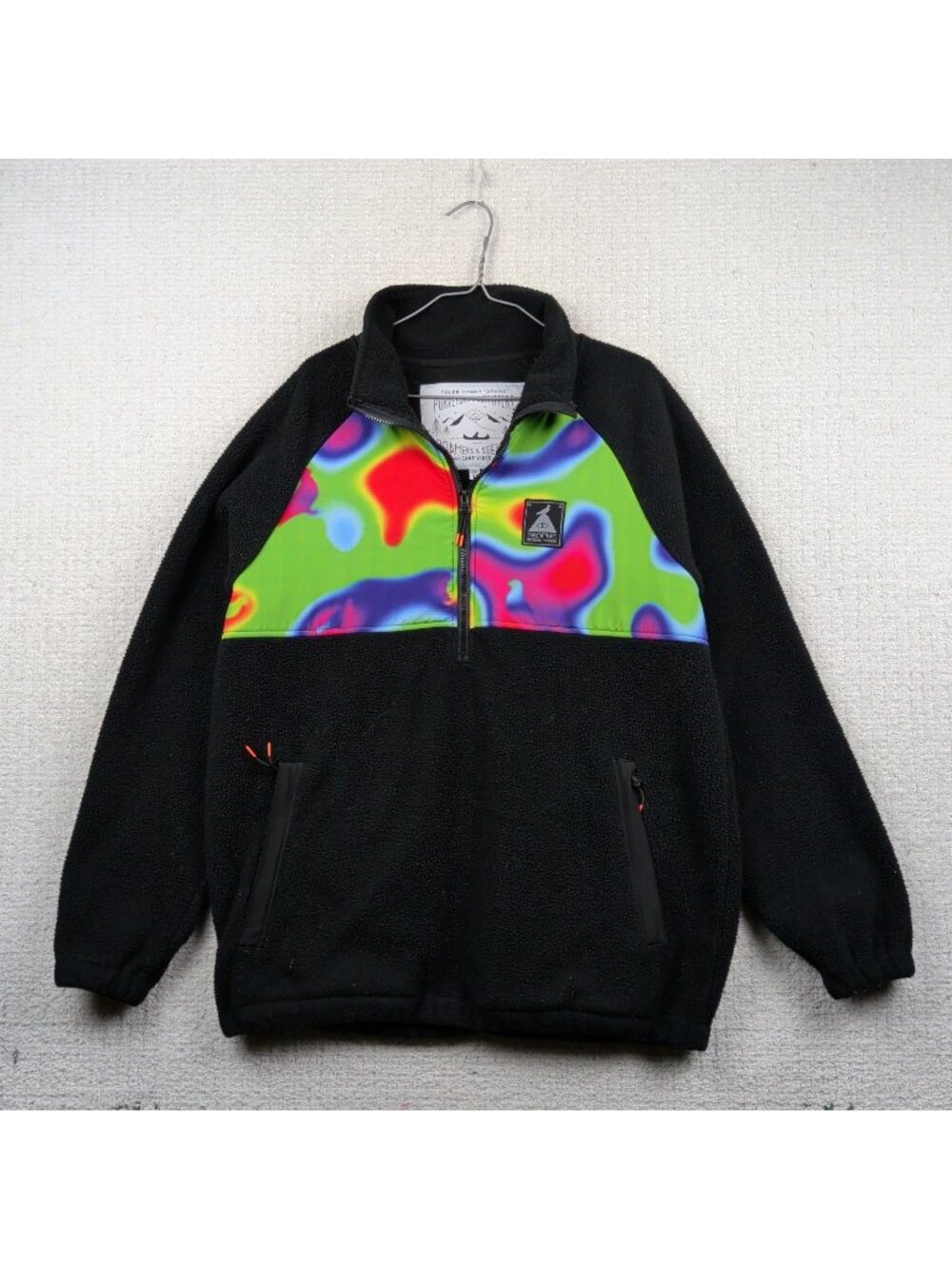 Poler x Staple NYC Camp Sherpa Fleece Anorak Thermal Print Gorpcore Men Sz L